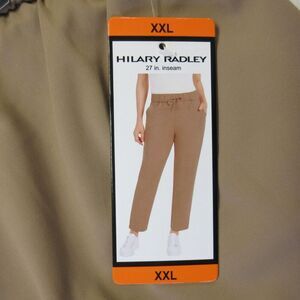 Hilary Radley Pull On Elastic Waist Pants XXL Portobello Brown Beige Tan2 XL NWT